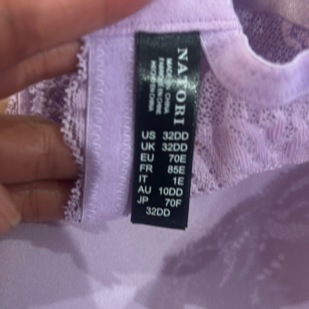 NWOT NATORI Feathers Plunge Bra Color: Purple Mist Size 32DD - Picture 5 of 12